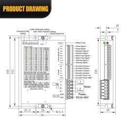 HLTNC SL42D SL57D 6A DC24V 50V Digitale stiefservo-stuurprogramma voor CNC-graveur NEMA23 NEMA24 Gesloten lusstapmotor met encoder