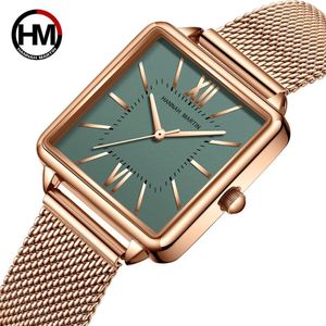 HM Mode Dames Horloge Topmerk Luxe Dames Armband Horloge Waterdicht Dames Quartz Horloge Roestvrijstalen Vierkante Klok CX200720