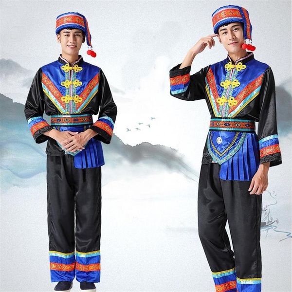 Hmong hommes vêtements National chinois danse folklorique thnique Costumes modernes conception classique FF2005 scène Wear289y
