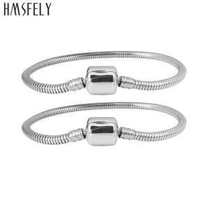 HMSFELY 316L Rvs Snake Chains Armband Voor Vrouwen DIY Charm Armbanden Accessoires Ronde Bal Gesp 240308