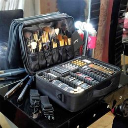 HMUNII Vrouwen Cosmetische Tas Reizen Make-up Organizer Professionele Make Up Box Cosmetica Pouch Tassen Beauty Case Voor Make-up Artist 2108314B