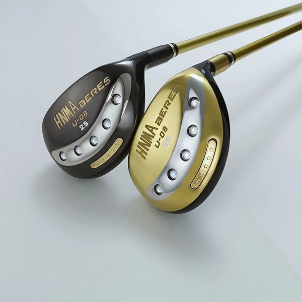 HNMA U-08 Golf Hybrid Rescue Club 19/22 Grados de grafito para golfistas de mano derecha, regualr/rígido Flex Black/Gold