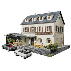 Ho Schaal 1:87 Trein Model Town Hotel Architecturale Model Spoorweg Zand Tafel Scène Bijpassende ABS Montage Q0624