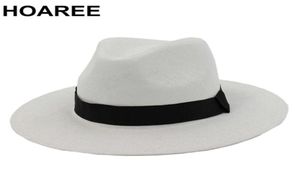Hoaree zomerzon hoeden voor vrouwen man klassiek Panama hoed strand strohoed voor mannen UV bescherming cap White Sunhat Chapeau Sombrero Q01354247