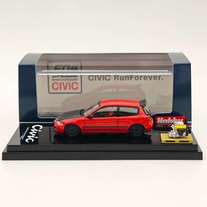 Hobby Japón 1:64 para Civic (EG6) versión personalizada con pantalla de motor rojo HJ642017AR colección de coches en miniatura fundido a presión