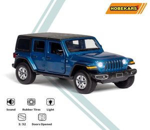 Hobekars 132 Modèle en alliage voiture Diecast Toys Véhicule Wrangler Sahara Jeep Simulation Carys for Kids Halloween Christmas Cadeaux X012043254