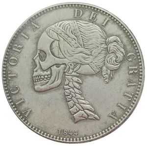 Hobo 1844/1893 Queen Victoria Young Head Silver Craft Crown Coin - Grande-Bretagne Copie Coins du crâne Ornements Accessoires de décoration de la maison