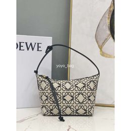 Hobo Bag Women Anagram Jacquard Tapá y cuero de vaca Cubi Lady Box Batchwork Bolsos de diseño Bolsas de mano de hombro