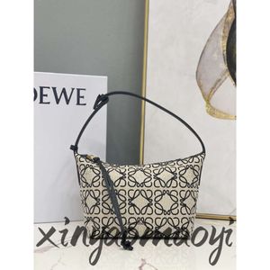 Bolso hobo mujer Anagrama tela jacquard y cuero de vaca Cubi lady box patchwork bolsos de diseño bolsos crossbody designerbag899 hombros bajos loewees00