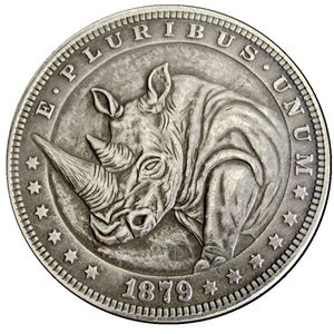Hobo Coins USA Morgan Dollar Rhinocéros Sculpté À La Main Copie Pièces En Métal Artisanat Cadeaux Spéciaux #0085