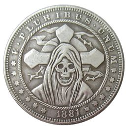 Hobo Coins USA Morgan Dollar Crâne Zombie Squelette Sculpté À La Main Copie Pièces En Métal Artisanat Cadeaux Spéciaux #0103
