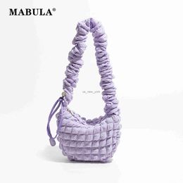 Hobo mabula dame roze gewikkeld bubble crossbody tas verstelbare riem geplooide schouder hobo puffer puffer portemonnee Koreaanse kleine sling handtas hkd230817