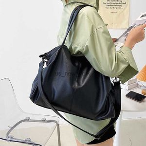 Hobo New Big Black Black Apouner Crossbody Sacs Fomen Women Grand Hobo Shopper Sac Soft Pu Leather Handbag Female Trots de voyage HKD230817