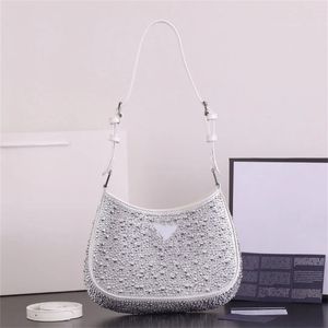 Hobo Quality Shiny Underar Shopping Femmes Diamants Diamants Sacs à main épaule Crossbody Tote Pours Sac de concepteur de portefeuille de portefeuille de veau en cuir authentique