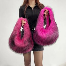 Hobo Hobo Vintage Faux Fur Hobos Sac à épaule pour les femmes sacs à main de créateur à la mode 2024 Sacs en peluche