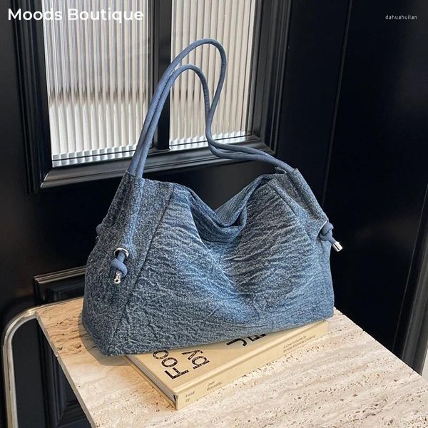 Bolsos de hombro de tela de mezclilla homo para mujeres bolsas de comprador de gran capacidad retro 2024 Tendencias de verano Últimas tendencias bolsos femeninos