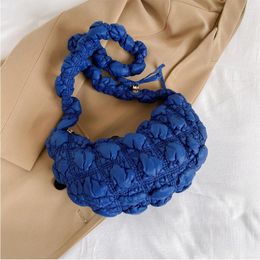 Hobo – sac plissé nuage pour femmes, sac à bandoulière matelassé en Nylon avec fermeture éclair, couleur unie, sangle à cordon réglable, sac à main souple pour filles