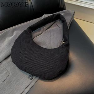 Hobo – sac à bandoulière en velours côtelé pour femmes, grande capacité, élégant, aisselles, couleur unie, sacs rembourrés, boulettes simples