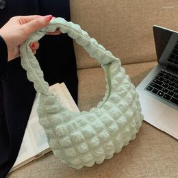 Hobo Y2K matelassé Sac d'épaule Femmes Bubbles plissés Cloud Tote Soft Tote Messager Rucda Messenger Femme Sling Shopping Bolsa