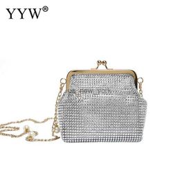 Hobo jyw mini -koppelingszakken vrouwen strass geometrische klauwen en portemonnee vrouwelijke schouderboodschapperzakken met sling chain prom daybags hkd230817