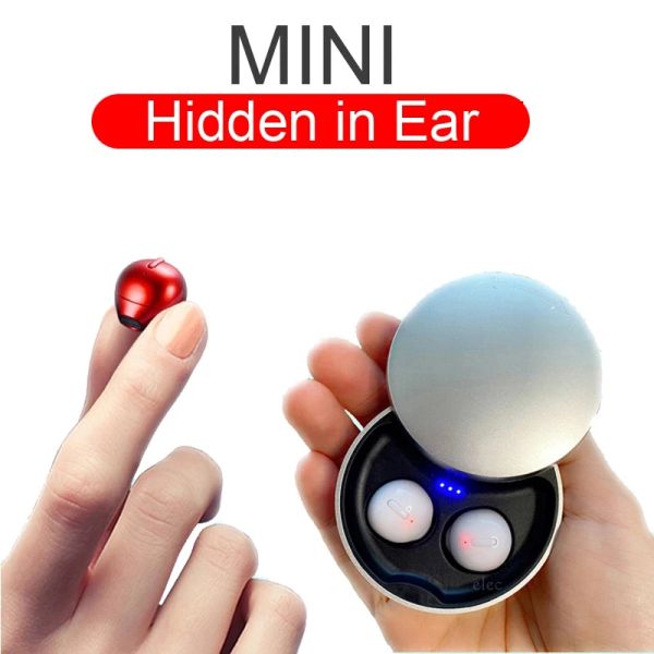 Hobos Mini Bluetooth Earbud Invisible Bluetooth 5.0 Earphone True Wireless Earpiece avec un boîtier de charge Hands Free pour tout le téléphone