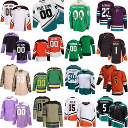 Hockey 20 Brett Leason Jersey 15 Ryan Getzlaf 23 Mason McTavish 1 Lukas Dostal 34 Pavel Mintyukov 7 Radko Gudas 39 Sam Carrick 5 Urho Vaakanainen Jeunes Femmes Hommes