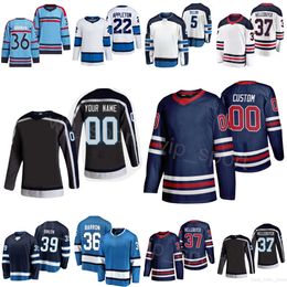 Hockey Heritage Classic 39 Colby Barlow Jerseys 37 Connor Hellebuyck 5 Brenden Dillon 36 Morgan Barron 88 Nate Schmidt 22 Mason Appleton 89 Sam Gagner Kinderen Man Vrouw