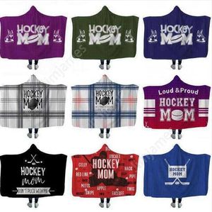 Hockey couvertures à capuche en peluche Sherpa couverture Noël 3D imprimé Cape Cape polaire doux hiver emmaillotage literie couette sieste enveloppes mer expédition DAJ164