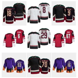 Maillot de hockey Arizona Clayton Keller Schmaltz Logan Cooley Sean Durzi Matias Celli Juuso Valimaki Nick Bjugstad Michael Carcone Coyotes Jason Zucker 7647