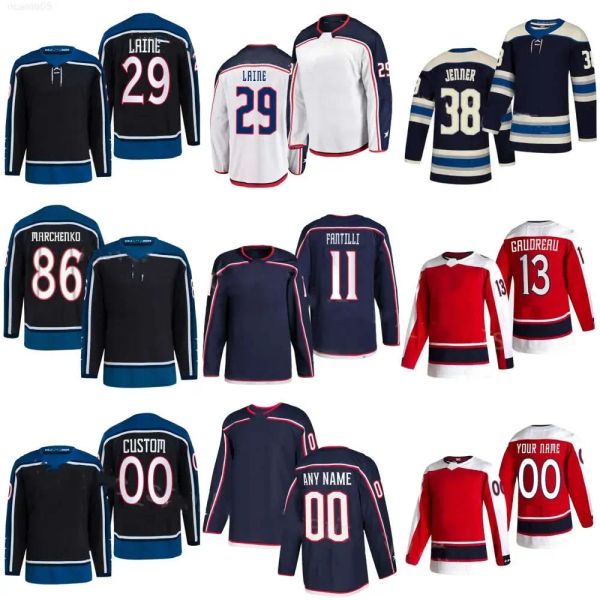 Maillot de hockey personnalisé hommes femmes jeunes Columbus Boone Jenner bleu Ivan Provorov Justin Danforth Adam Fantilli Zach Werenski Johnny Gaudreau Jake Bean vestes Jack Ro