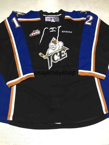 Maillot de hockey Personnaliser CHL WHL Kootenay Ice 12 Luke Philp Vintage Black s Custom CCM Any Name Number S