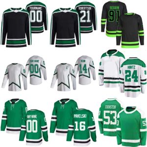 Maillot de hockey Dallas personnalisé pour hommes et femmes, jeunes étoiles de Dallas, Joe Pavelski Wyatt Johnston Jason Robertson Roope Hintz Miro Heiskanen Jamie Benn Tyler Seguin Thomas