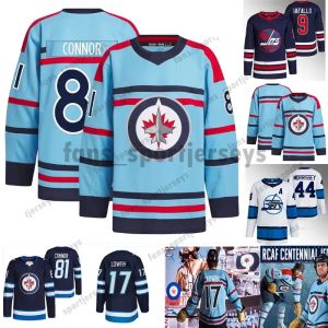 Jersey de hockey Hommes Femmes Jeunes 2023 Honor personnalisé Centenaire de l'ARC Winnipeg Adam Lowry Jet Jersey T Hellebuyck Brossoit Morrissey Namesikov