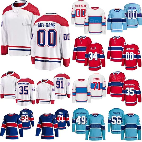 Maillot de hockey Montréal Cole Caufield Sean Monahan Tanner Pearson Alex Newhook Mike Matheson Nick Suzuki Brendan Gallagher Arber Xhek Canadiens Kirby Dach 8553