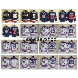 Hockey Jersey Team USA WHITE PATRICK KANE ZACH PAARANE JAMIE LANGRUNNER Brian Rafalski Tim Thomas Ryan Miller Phil Kessel Brett Hull Ice