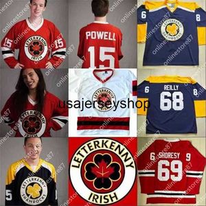 Hockey Jersey Vinirish TV Series Letterkenny 15 Powell 69 Shoresy 68 Clover 85 Nappy Boy 100% personnaliser la glace cousue