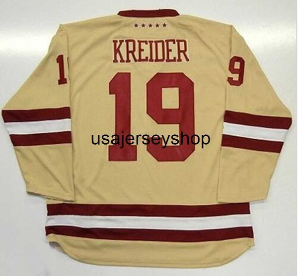 Jersey de hockey Vintage NCAA College 19 CHRIS KREIDER Jerseys Camisas cosidas en crema para hombre M-XXXL