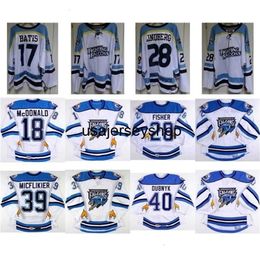 Hockey Jersey Vipceomitness 2017 AHL Springfield 18 Colin McDonald 28 Glenn Fisher Mens Kids 100% Bordado Custom Ice