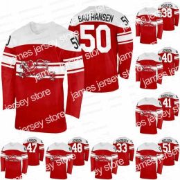 Jerseys de hockey 2022 Jersey de hockey visitante de invierno Peter Regin Mikkel Bodker Nicolai Meyer Patrick Russell Frans Nielsen Mathias Bau Nicholas Jen