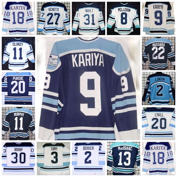 Chandails de hockey 9 Paul Kariya University of Maine Game Worn Jersey 30 Ben Bishop 11 Dan Murphy 2 Jason Dekker 22 John Massara 16 Dan Kerluke