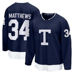 Jerseys de hockey Auston Matthews 34 Marner 16 John Tavares 91 Nylander 88 Rielly 44 Campbell 36 Spezza 19 Azul Blanco 2022 Clásico Tercer Negro Tamaño S-XXXL Hombres cosidos Venta