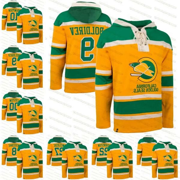 Maillots de hockey California Golden Seals Classic 60S Sweat à capuche 9 Ivan Boldirev 8 Walt Mckechnie 27 Gilles Meloche 22 Joey Johnston 10 Ted Hampson 14