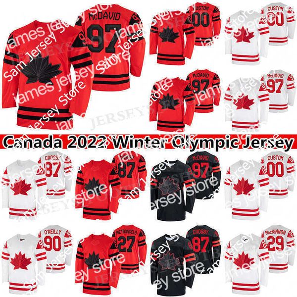 Camisetas de hockey Equipo de Canadá Winter Olym Jersey 97 Connor McDavid 87 Sidney Crosby 16 Mitch Marner 21 Brayden Point 29 Nathan MacKinnon 37 Patrice