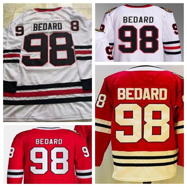 Camisetas de hockey Conner Bedard 98 Rojo Blanco Ed Men 29 Marc-andre Fleury Clark Griswold Jersey 2023