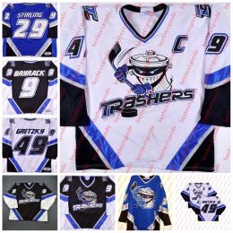 Camisetas de hockey personalizadas Danbury Trashers 2004-05 Jersey 42 Brad Wingfield 49 Brent Gretzky 9 Mike Bayrack 16 Mike Rupp GALANTE 28 Jon Mirasty