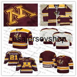 Maillots de hockey personnalisés Hommes Gophers Hockey Jersey PHIL KESSEL BLAKE WHEELER Ben Meyers Matthew Knies Blake McLaughlin Jackson LaCombe Sammy Walker