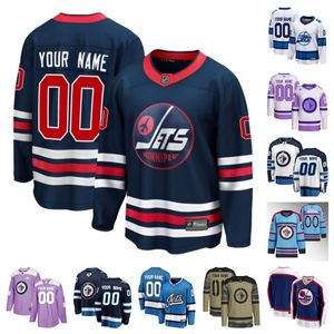 Hockeyshirts Jet Heren Dames Jeugd Mark Scheifele Kyle Connor Connor Hellebuyck Josh Morrissey Neal Pionk Adam Lowry Nikolaj Ehlers Brenden Dillon Colin Miller