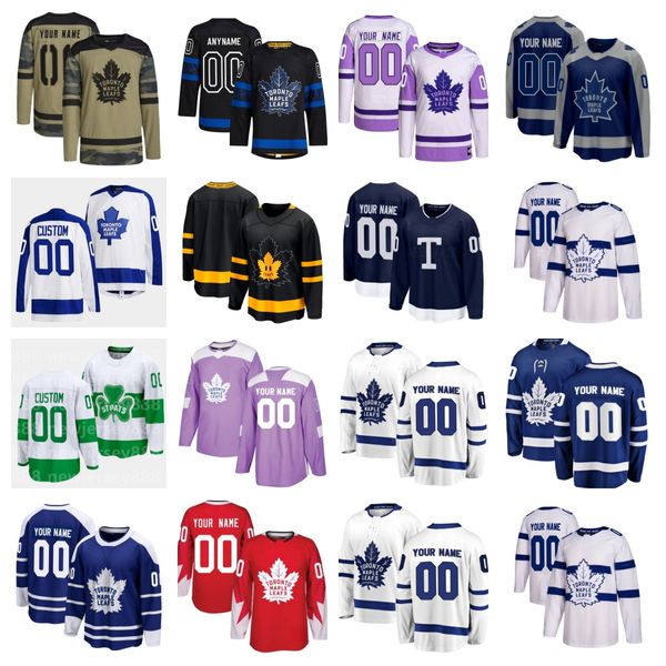 Maillots de hockey Maples Leafses Hommes Femmes Jeunes Auston Matthews John Tavares William Nylander Mitchell Marner Max Domi Tyler Bertuzzi Ryan Reaves Morgan Rielly