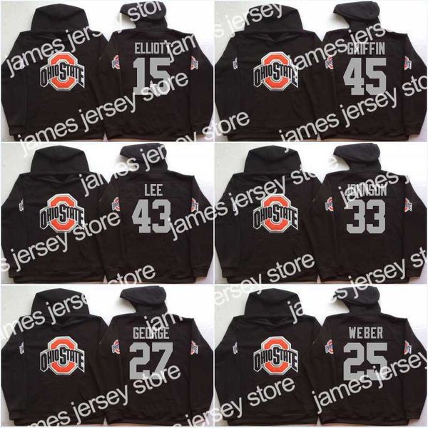 Maillots de hockey pour hommes Ohio State Buckeyes Coollege Jersey 97 Joey Bosa 15 Elliott 12 C.JONES 16 BARRETT 1 B.Miller Maillots Sweats à capuche