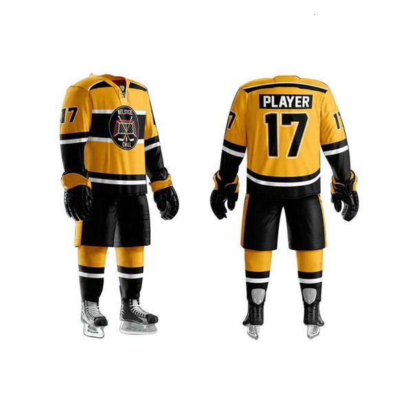 Jerseys de hockey pour hommes en polyester numérique Ice Ice Hockey Jersey Stick Curly Stick Humiture Eicking Digital Jersey